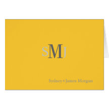 Plain Thank You Cards, wedding monogram