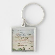 Plan and view of the Battle of Waterloo Keychains