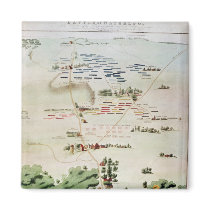 Plan and view of the Battle of Waterloo Fridge Magnet