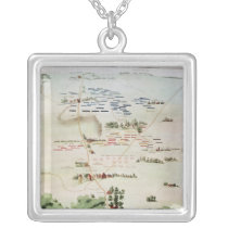 Plan and view of the Battle of Waterloo Jewelry