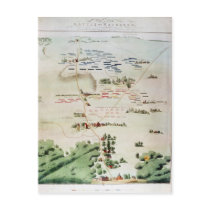 Plan and view of the Battle of Waterloo Post Card