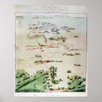 Plan and view of the Battle of Waterloo Posters