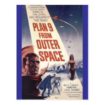 Plan nine from outer space" post cards