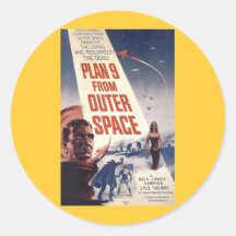 Plan nine from outer space" stickers