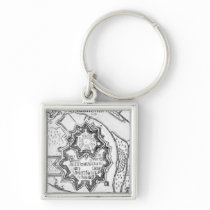 Plan of Mannheim, Germany 1690 Keychain
