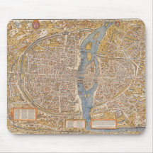 Plan of Paris by Truschet et Hoyau Circa 1550 Mouse Pads