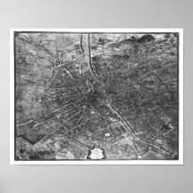 Plan of Paris, known as the 'Plan de Turgot' Poster