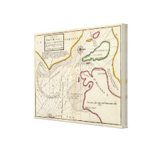 Plan of Port Royal Harbour in Carolina Stretched Canvas Prints