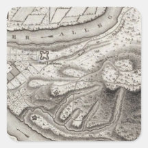 Plan of the Town of Pittsburg Square Stickers