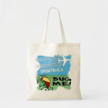 Plane spraying chemtrails on terrified insect canvas bags