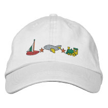 Plane, Train, Sailboat Embroidered Baseball Caps