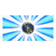 Planet Earth Abstract Vortex Customised Photo Card