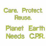 Planet Earth Needs C.P.R. Men's Embroidered Shirt embroidered shirts