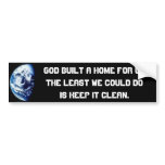 Planet Earth our Home Bumper Stickers