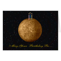 Planet Mercury Birthday Card