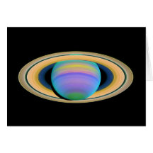 Planet Saturn's Rings in Ultraviolet Light Greeting Cards