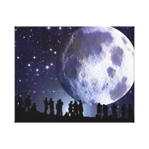 Planetarium Silhouettes Astronomy Moon Canvas Art Canvas Print