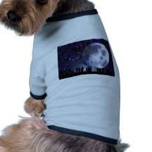 Planetarium Silhouettes Moon Stars Astronomy Doggie Tee