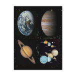 Planets solar system collage postcards