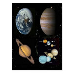 Planets solar system collage postcard
