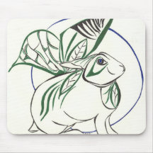 plant fearie rabbit mouse pads