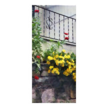 Planter With Yellow Flowering Cactus Personalized Rack Card