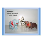 Plastic Animals ACEO Haiku Art Trading Card ------ business cards