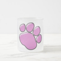 Plastic Dog Paws Traces Pawprints Pink, Black Coffee Mugs