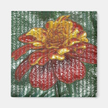 Plastic flower magnet
