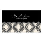 Plastic Surgeon Business Card - Grey White Damask