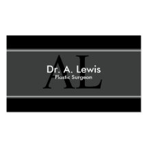 Plastic Surgeon Business Card - Monogram