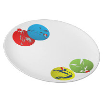 plate capoeira martial arts santa christmas axe