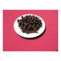 Plate of cherries photo print
