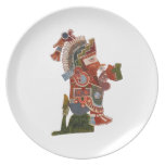 Plate with Maya indian warrior