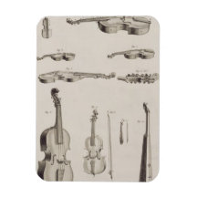 Plate XI: Instruments played with a bow, from the Vinyl Magnets