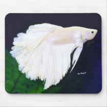 Platinum Betta fish Mouse Mats