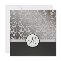 Platinum Damask Wedding Invitations