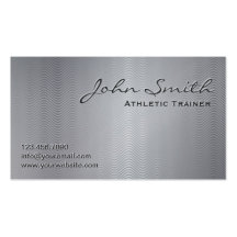Platinum Metal Athletic Trainer Business Card