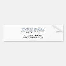 Platonic Solids As Derived From The Fruit Of Life Bumper Stickers