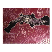 Platypus Dreaming Red by Mundara Koorang Postcard