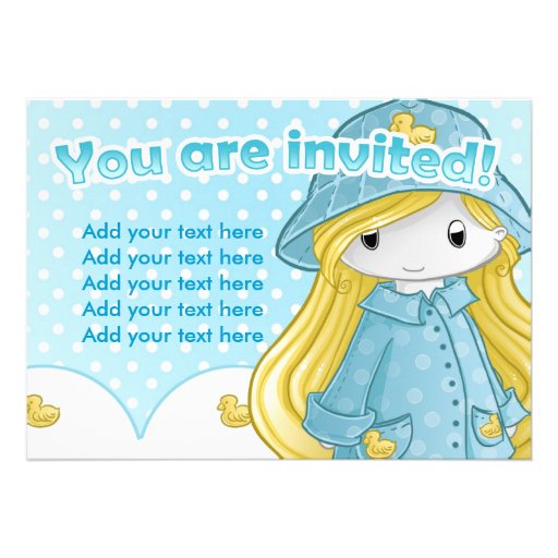 Play in the rain custom invitation