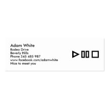 Play pause stop business card template