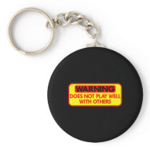 Play Well With Others Black Key Chain