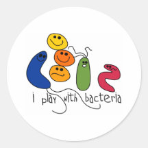 Play with Bacteria Round Sticker