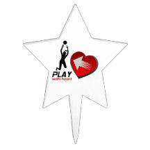 Play With Heart Lady Volleyball Cake Topper