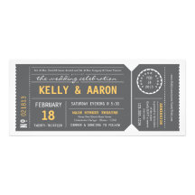 Playbill Theatre Ticket Wedding Invitation - Grey