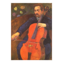 Player Schneklud Portrait, Gauguin, Vintage Art Personalized Invitations