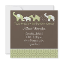 Playful Elephant Baby Shower Invitations