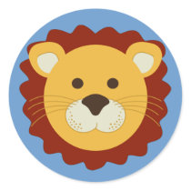 Playful Lion Round Stickers