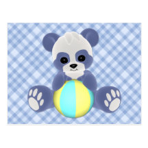 Playful Panda Baby Boy Postcard
